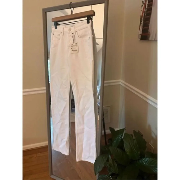 Zara Split Straight Mid‎ Rise Full Length Size 00 NWT - Picture 1 of 5